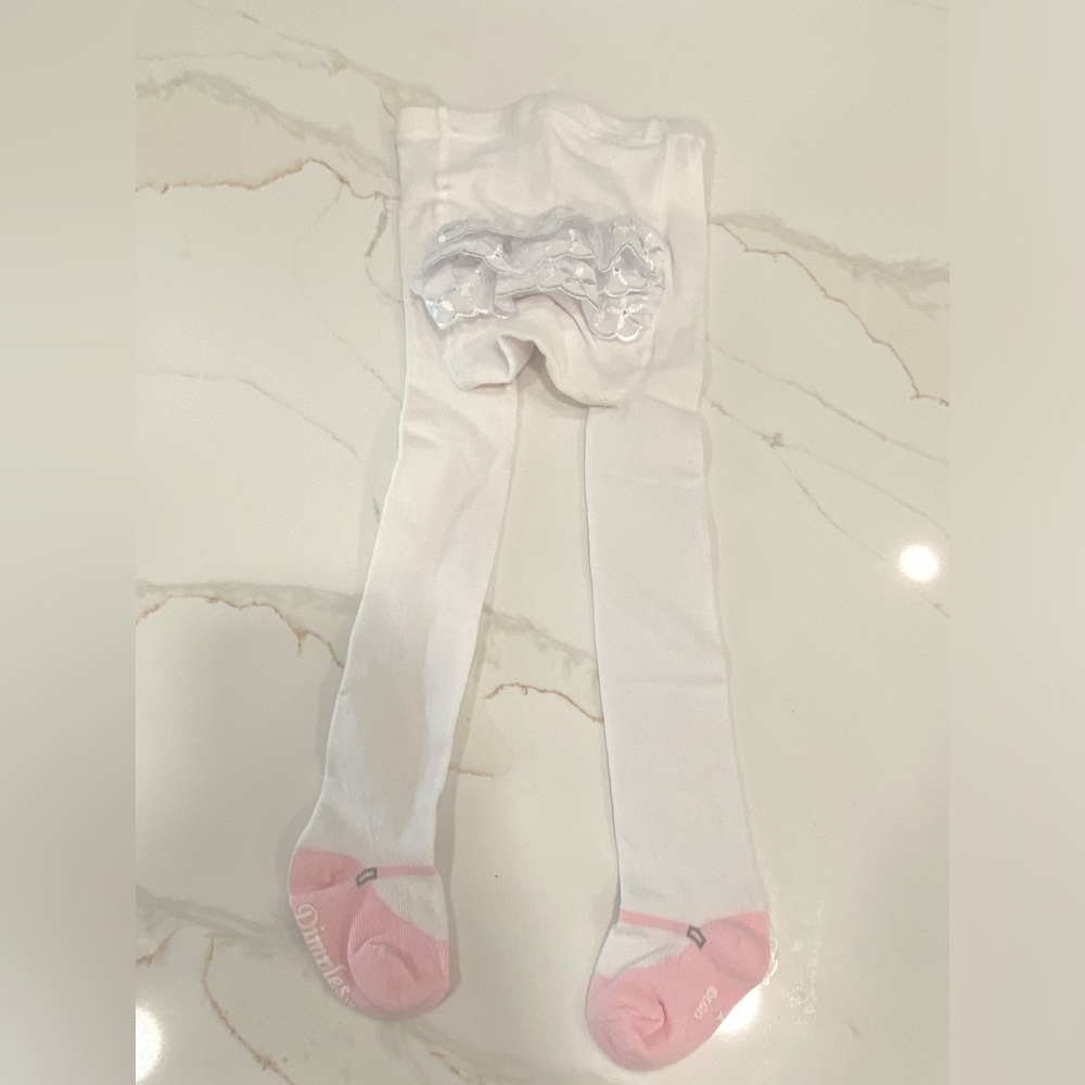 Baby tights with Mary Jane and ruffled bottom